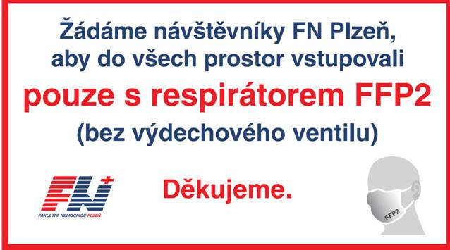 Fakultní nemocnice Plzeň zavádí povinnost nosit respirátory v ambulancích